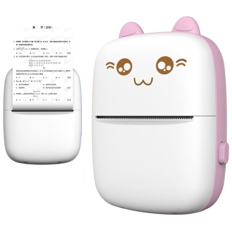Cofi 1453 - Mini-Katzen-Thermodrucker (7 Rollen im Lieferumfang enthalten) Print-App Drucker Pink