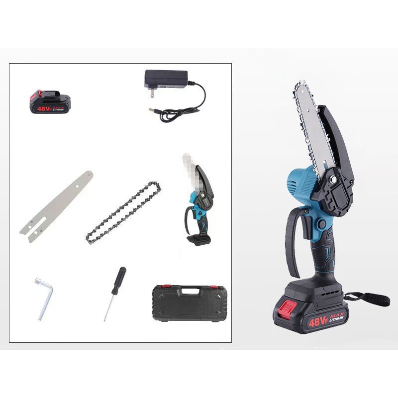 Mini-Kettensäge mit 1500-mAh-Akku, 15 cm (6 Zoll) elektrische Kettensäge mit leistungsstarkem 21-V-800-W-Motor, Garten- und Holzbearbeitung mit