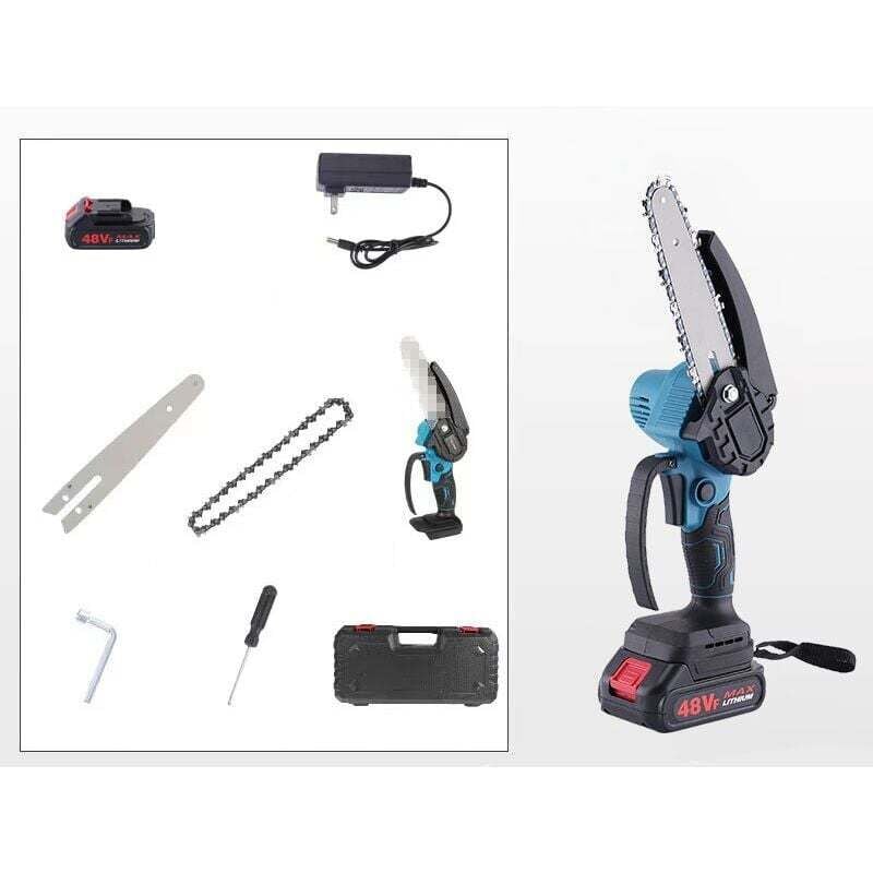 Mini-Kettensäge mit 1500-mAh-Akku, 6 Zoll, elektrische Kettensäge mit leistungsstarkem 21-V-800-W-Motor, Garten- und Holzbearbeitung.