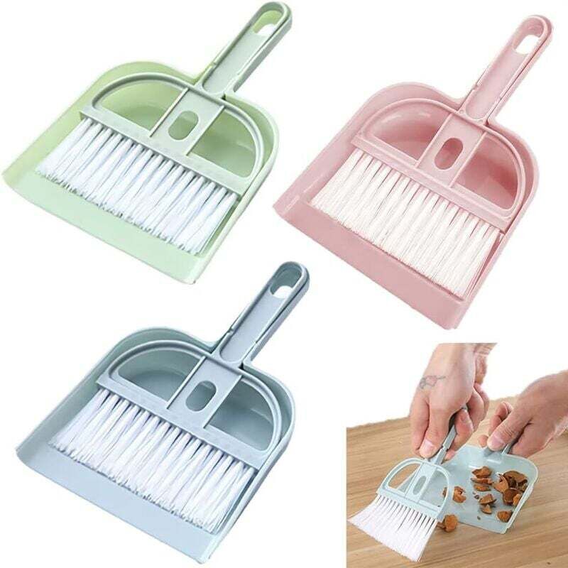 Mini Kit Pelle Et Balai, 3 Pièces Ensemble Pelle et Brosse Mini, Ensemble Pelle à Poussière et Balai Mini, Mini Pelles Balayettes de Table, pour Le