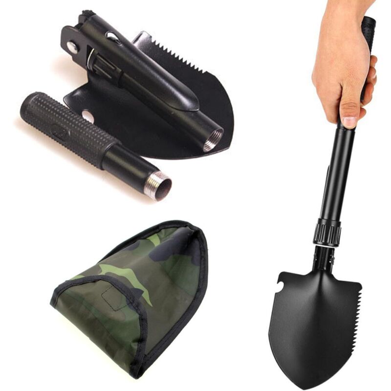 Mini Klappspaten Spitzhacke, Klappbare Survival-Schaufel, Camping Klappspaten, für Outdoor Wandern, Survival, Schneeschaufeln, Gartenarbeit, Camping,
