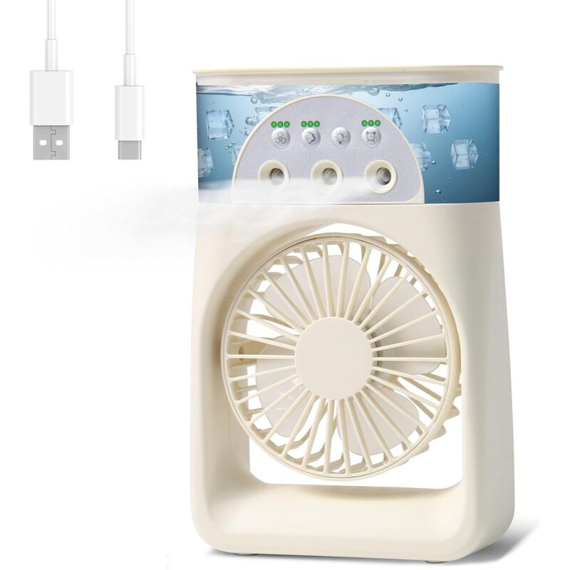 Mini-Klimagerät, tragbares 4-in-1-Gerät, Luftkühler, Ventilator, leises tragbares Klimagerät, leistungsstarker Mini-Ventilator mit 3