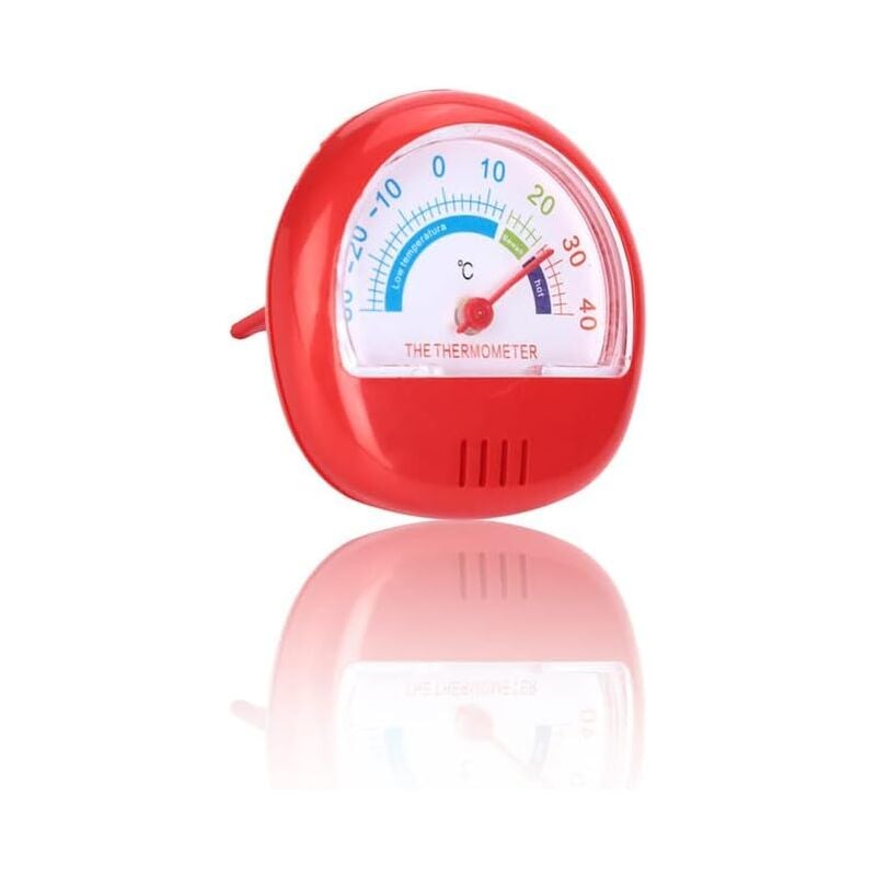 Aougo - Mini-Kühlschrank-Gefrierschrank-Thermometer, großes mechanisches Zifferblatt-Thermometer (rot)