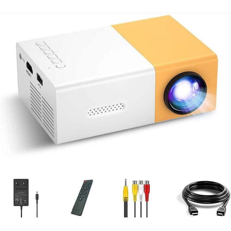 Mini-LED-Projektor, tragbarer Filmprojektor, kompatibel mit 1080p, Geschenk für Kinder, kompatibel mit Smartphones, PS4 und Firestick.