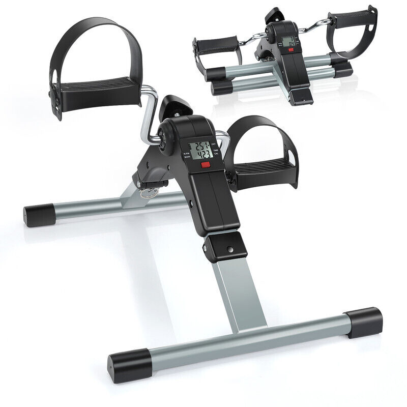 Mini Pedaltrainer für Arme & Beine, Kompaktes Heimtrainer-Bike mit LCD-Display für Zeit, Distanz & Kalorien, Klappbar und Rutschfest – Ideal für