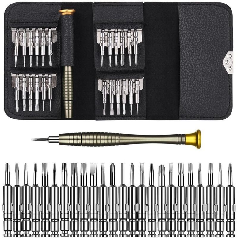 Beijiyi - Mini-Präzisionsschraubendreher, 25-in-1-Schraubendreher-Set, Reparaturwerkzeuge für iPhone, Laptop, Uhr, Schmuck, Spielzeug, Brillen usw.