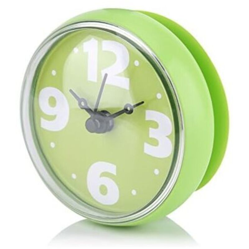 Aougo - Mini-Saugnapf-wasserdichte Uhr, Spezialuhren, wasserdichte Uhren für Badezimmer, Badewanne, Dusche, Uhr (grün)