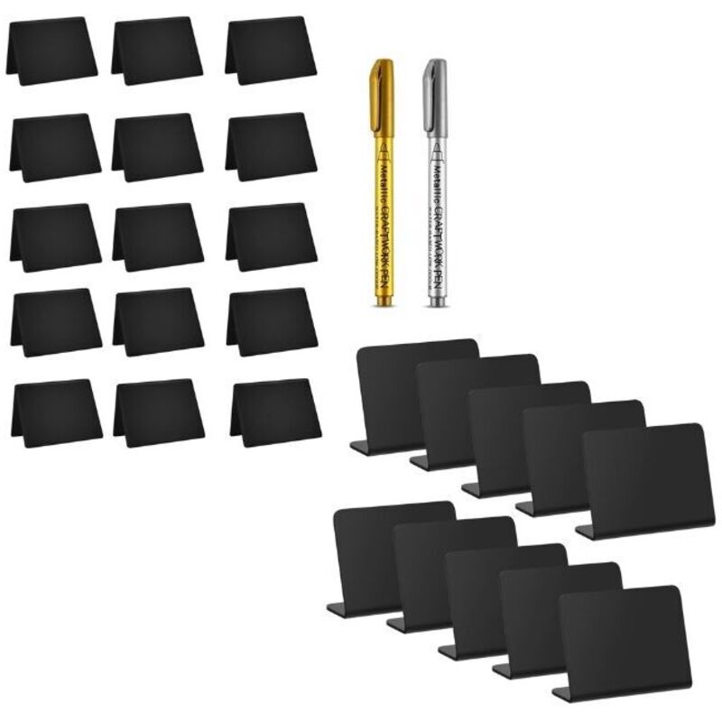 Mini-Tafel, Mini-Pinnwand, 25 Stück Mini-Kreidetafel aus Kunststoff, Mini-Tafeln, Mini-Tischtafel, für Buffet, Hochzeit, Bäckerei, Party, kleine