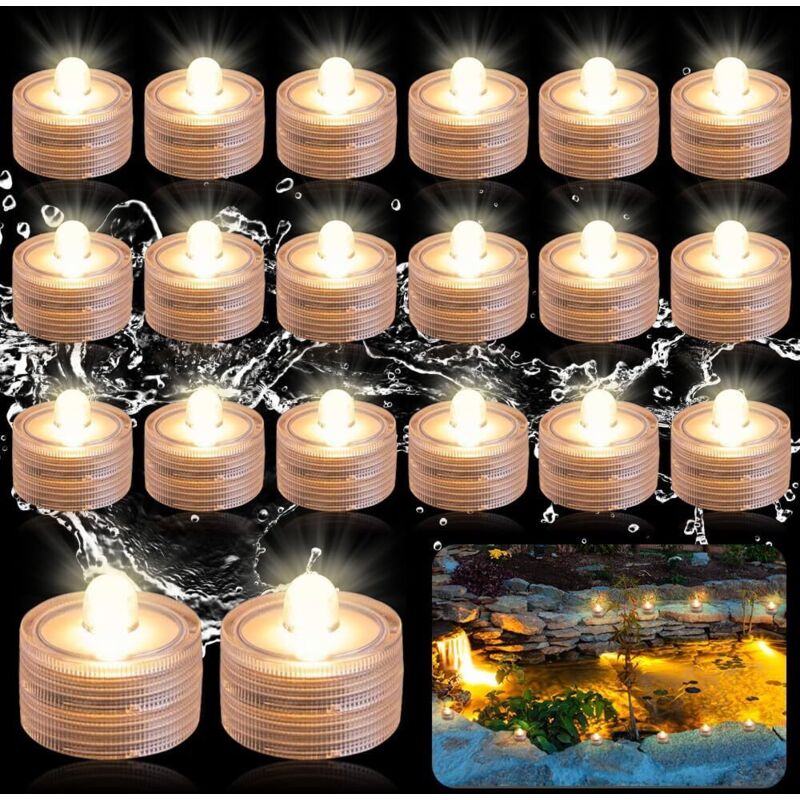 Mini-Tauch-LED-Leuchten, 12 LED-Kerzen, wasserdichte Beleuchtung, LED-Aquariumlampe, flammenlose Kerzen für Pool, Teich, Aquarium, Vase, Dekoration