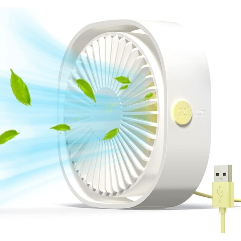 Mini-USB-Ventilator, tragbarer Ventilator, leiser Ventilator, Tischventilator mit 3 einstellbaren Geschwindigkeitsstufen, USB-betrieben, für Zuhause