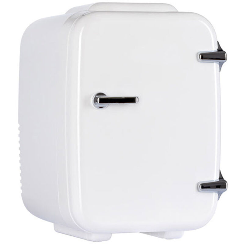 Mini-Zimmerkühlschrank, 4 Liter, kleiner AC/DC-Thermoelektrik-Kühlschrank für Getränke, Lebensmittel, Kosmetik, Büro, Wohnheim, Auto, Weiß