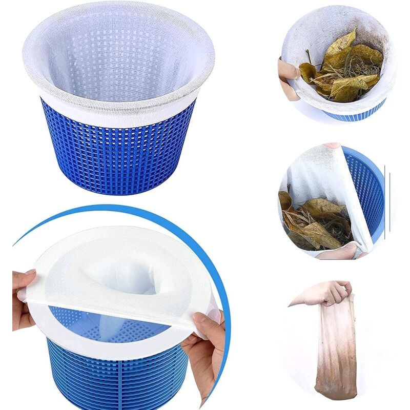 6er-Pack Pool-Skimmer-Socken – Pool-Korbfilter – Pool-Reinigungszubehör, Teichreinigung, entfernt Käfer, Moos, Pollen