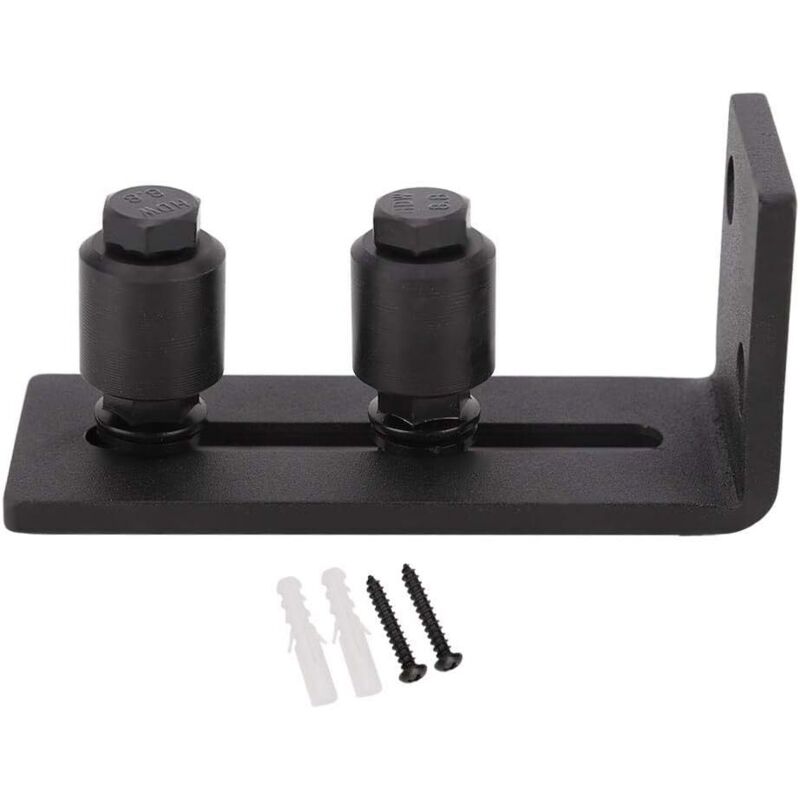 Bodenführung - Verstellbare Gleitbodenführung aus Kohlenstoffstahl für Scheunentor-Hardware-Zubehör (Doppelräder)