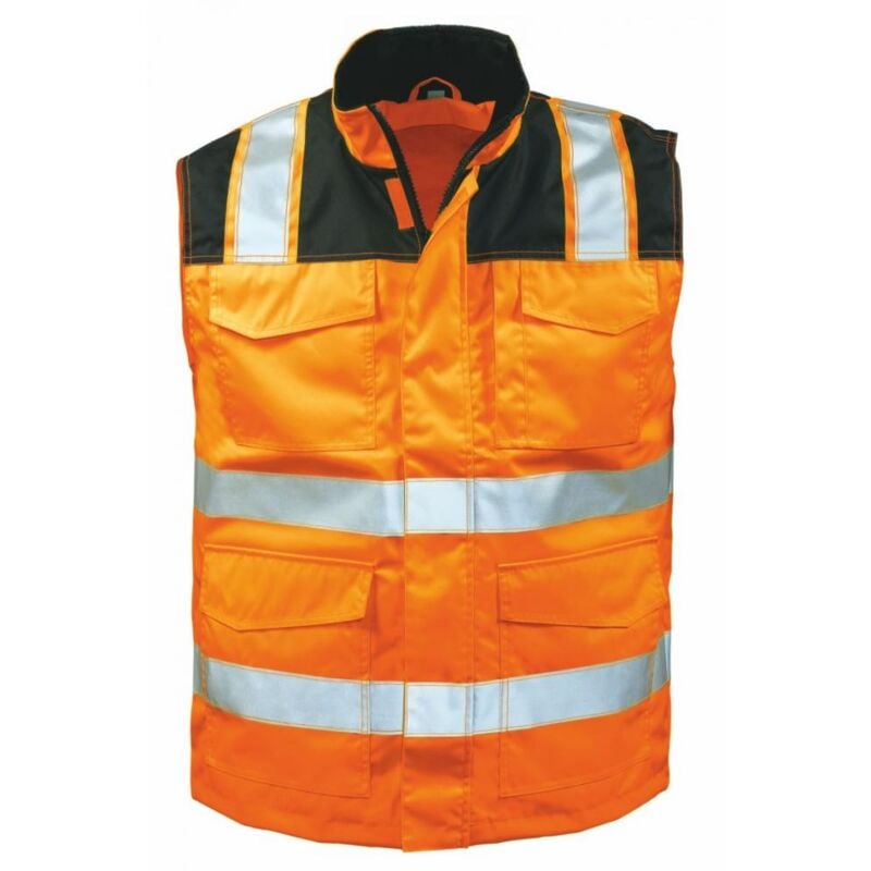 MIRKO Warnschutz-Weste Orange/Schwarz Größe 5-XXXL(66/68)