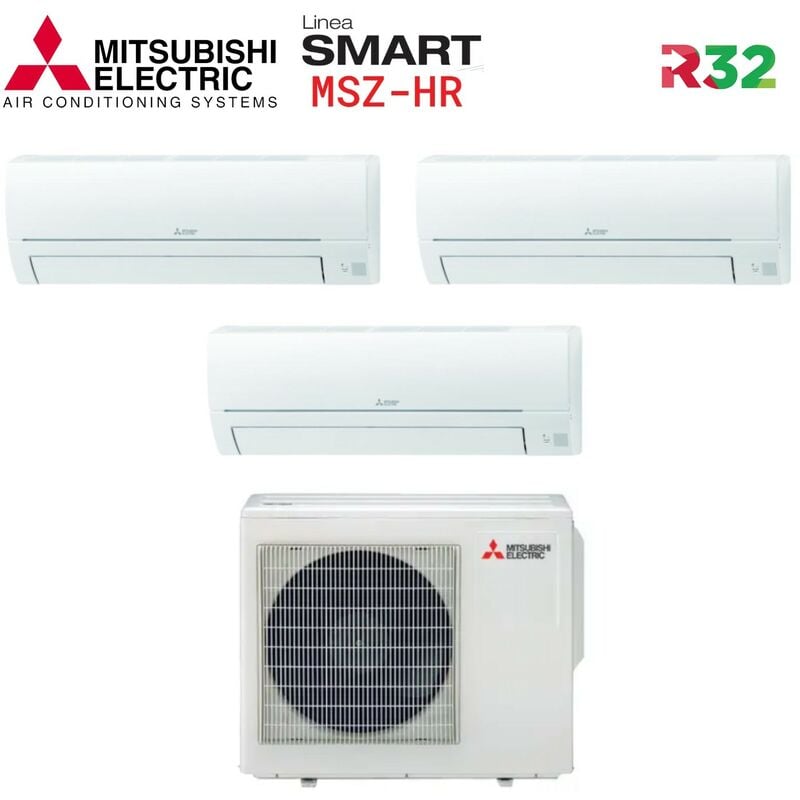 Serie smart msz hr 12000+12000+12000 Trial Split-Klimagerät mit MXZ-3HA50VF Wi-Fi Optional 12+12+12 - new Gas R-32 - Mitsubishi Electric