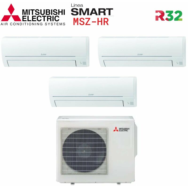 Serie smart msz hr 9000+9000+9000 Trial Split-Klimagerät mit MXZ-3HA50VF Wi-Fi Optional 9+9+9 - new Gas R-32 - Mitsubishi Electric