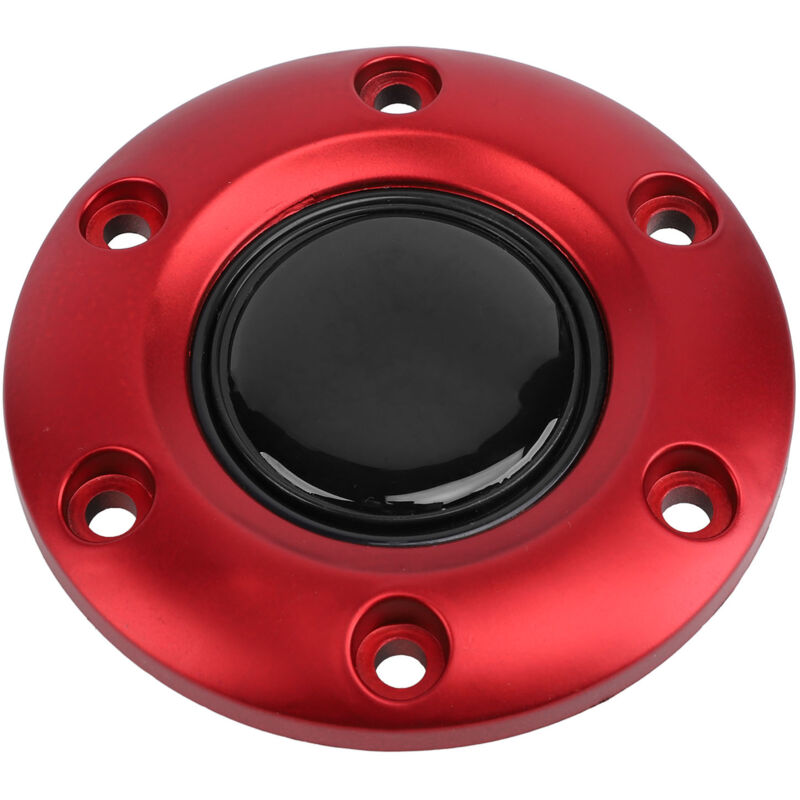 Mittelkappe für Autolenkrad, ABS-Lenkrad-Ersatzkappe, universeller Hupenknopf für 6-Loch-Lenkräder (rot).