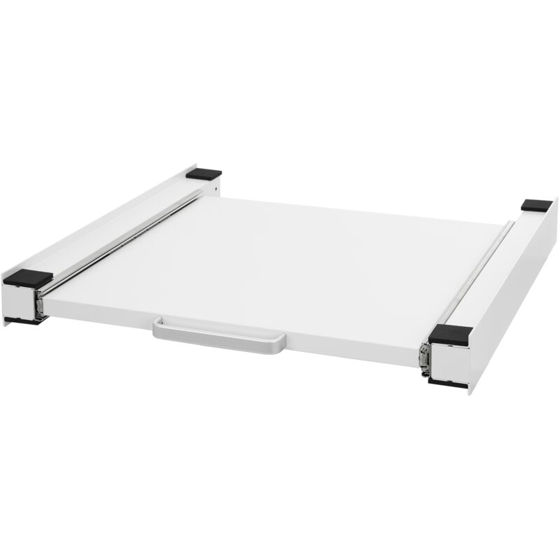 Ml-design - Zwischenbaurahmen mit Ausziehplatte aus Stahl, 60x60 cm, Weiß, Verbindungsrahmen für Waschmaschine / Trockner, Zwischenbausatz mit Auszug