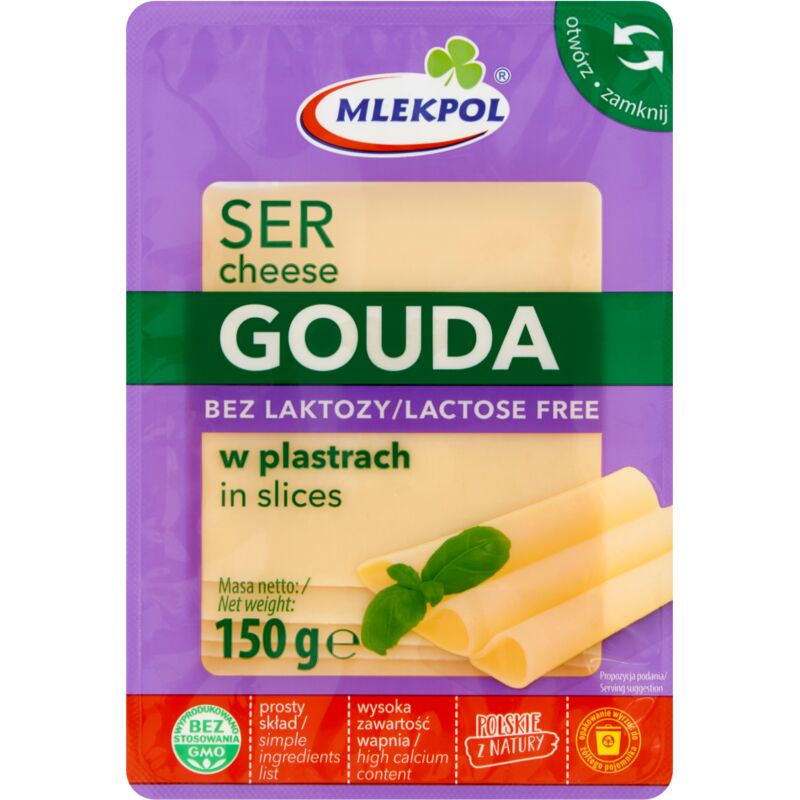 Mlekpol Laktosefreier Gouda-Käse - 150 g Scheiben