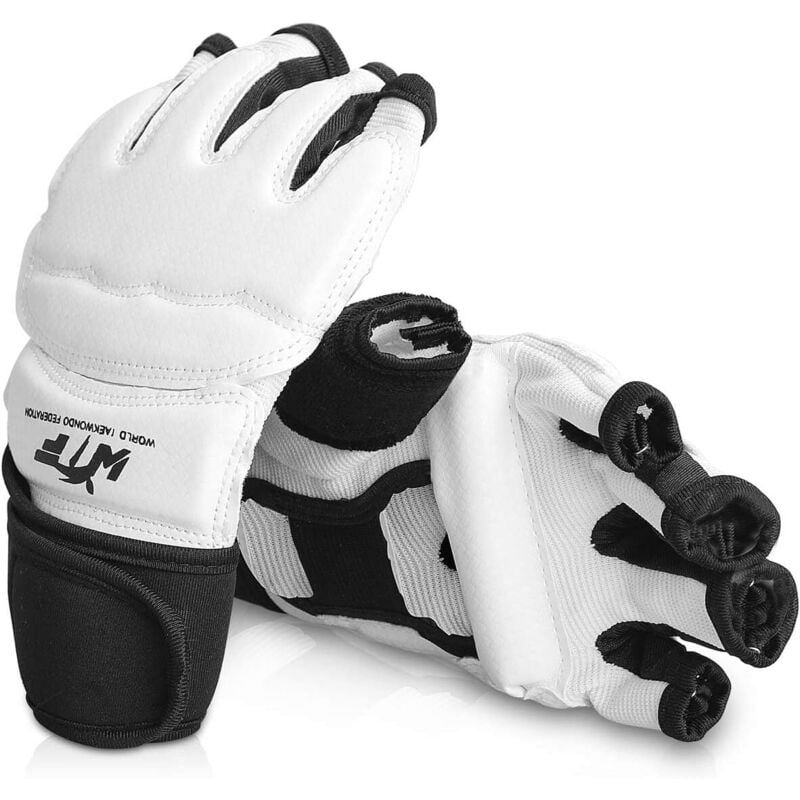 MMA Handschuhe Boxhandschuhe Trainingshandschuhe für Boxsack Sparring Taekwondo Boxen Karate Muay Thai Sandsack Kinder Herren Frau Weiß XS