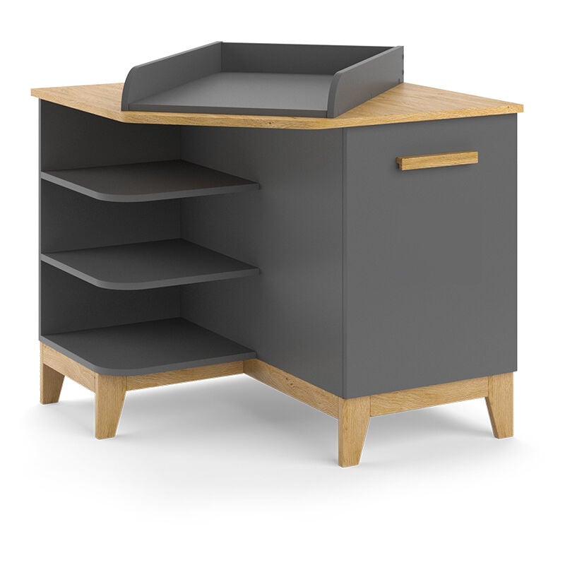 Vitalispa - Wickelkommode Malia, Grau/Eiche, 85 x 85.2 cm mit Tür