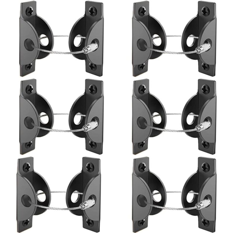 Möbel-Ankergurt-Set, 6 Sets Metall-Möbel-Anti-Kipp-Gurt, Anti-Kipp-Gurte für Möbel, Metall-Möbel-Sicherheitsgurte, geeignet für Regale, Kommoden