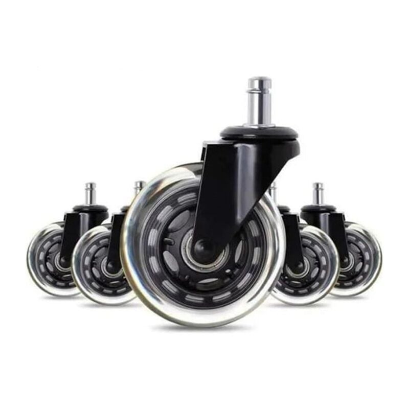 Möbelbein, Möbelrad und -rolle, Bürostuhlrollen, Skateboard, 5 Stück, Schwarz
