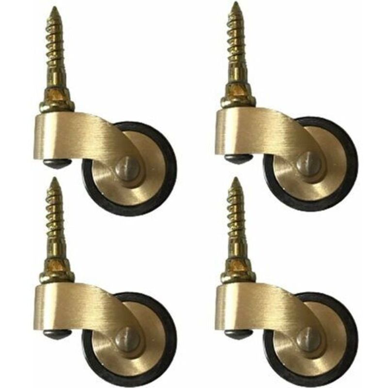 - Möbelrollen aus massivem Messing, 25 mm Rad, 150 kg Tragkraft, mit Gewindeschaft, geeignet für Klavierbeine, Sofas, Tische, 4 Stück, von DEBUNS