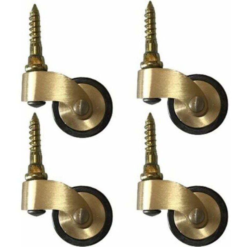Möbelrollen aus massivem Messing, 4 Stück – 25 mm, Tragkraft 150 kg mit Gewindeschaft – Für Klaviere, Sofas und Tische – Langlebig und leise – Für