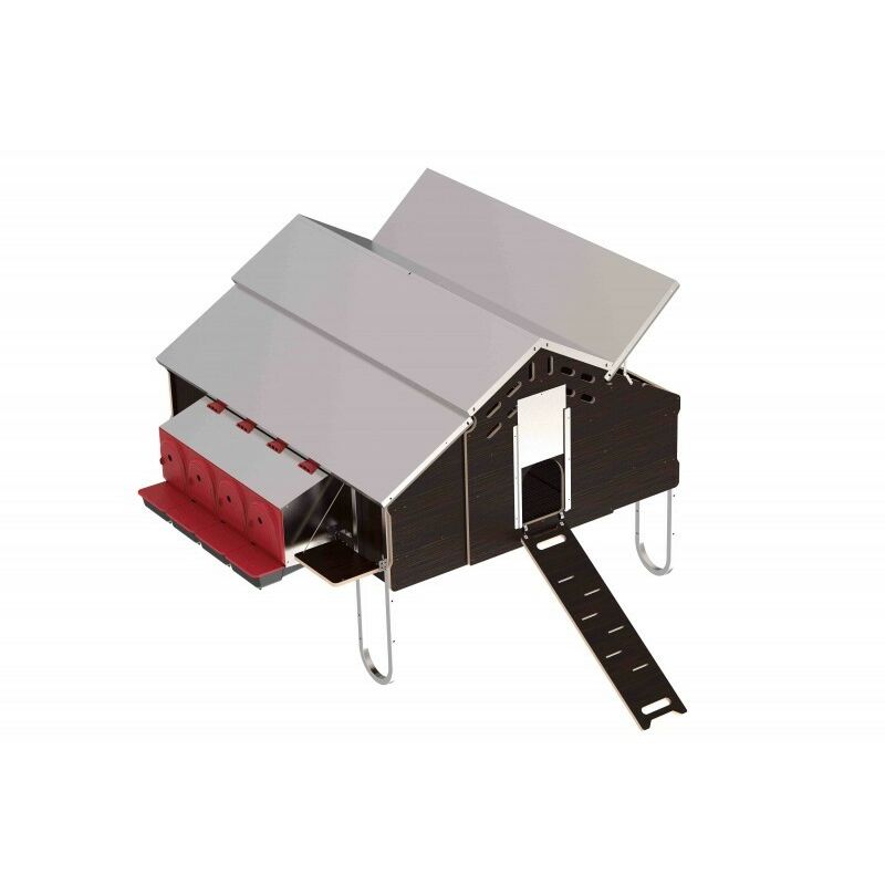 Suinga - Mobiler Freiland-Hühnerstall mit 55-Liter-Tränke und Nistkasten, mit Platz für 30 Hühner, Maße 1,5 x 1,8 m