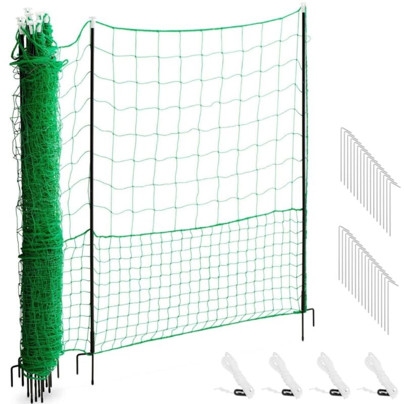 Wiesenfield - Mobiler Hühnerzaun Geflügelzaun Geflügelnetz Hühnernetz 25 m 125 cm Weidezaun