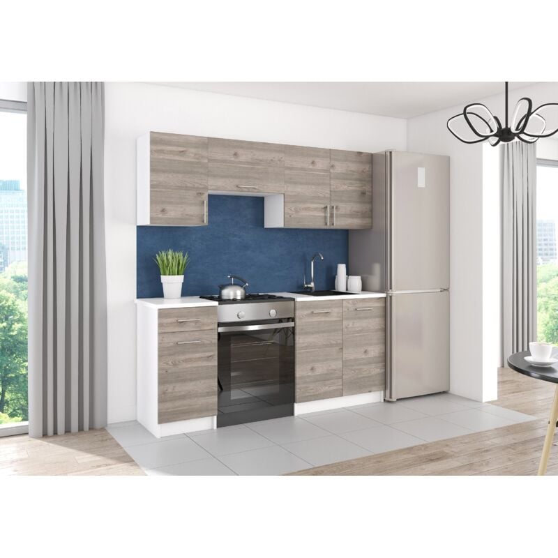 Moderne Küchenzeile LECO 180 cm in Eiche Nelson – funktionales Design für jede Küche