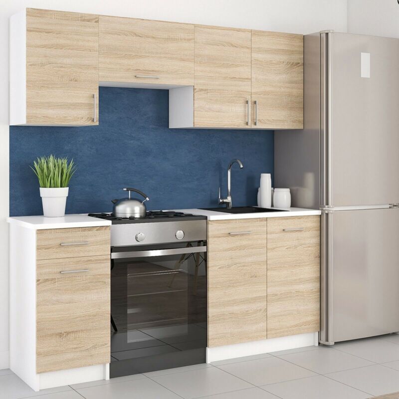 Moderne Küchenzeile LECO 180 cm in Sonoma Eiche – funktionales Design für jede Küche