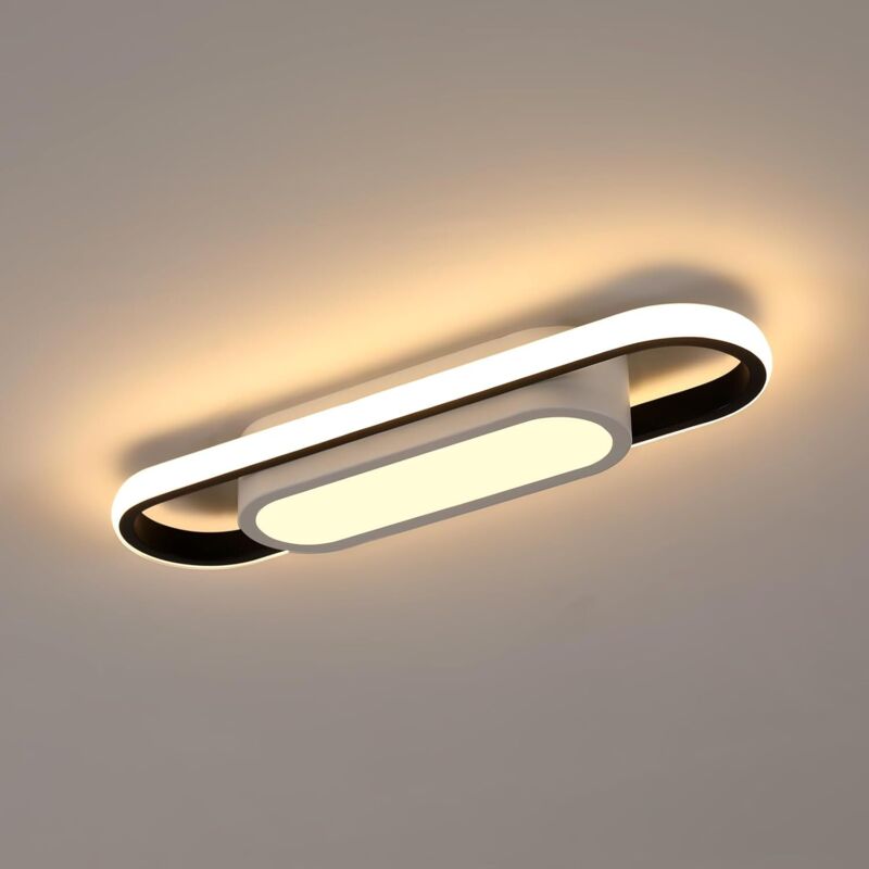 Moderne LED-Deckenleuchte, 30 W, 3000 lm, 3000 K, rechteckige Deckenleuchte, warmweißes Licht, Acryl-Deckenleuchte für Wohnzimmer, Schlafzimmer,