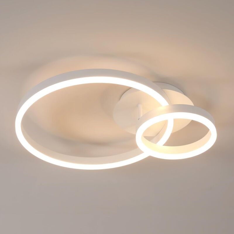 42W 4725LM Moderne LED-Deckenleuchte, Runde Deckenleuchte Ø50cm, Acryl-Deckenleuchte für Wohnzimmer, Schlafzimmer, Küche, Flur, Warmweiß 3000K, Weiß