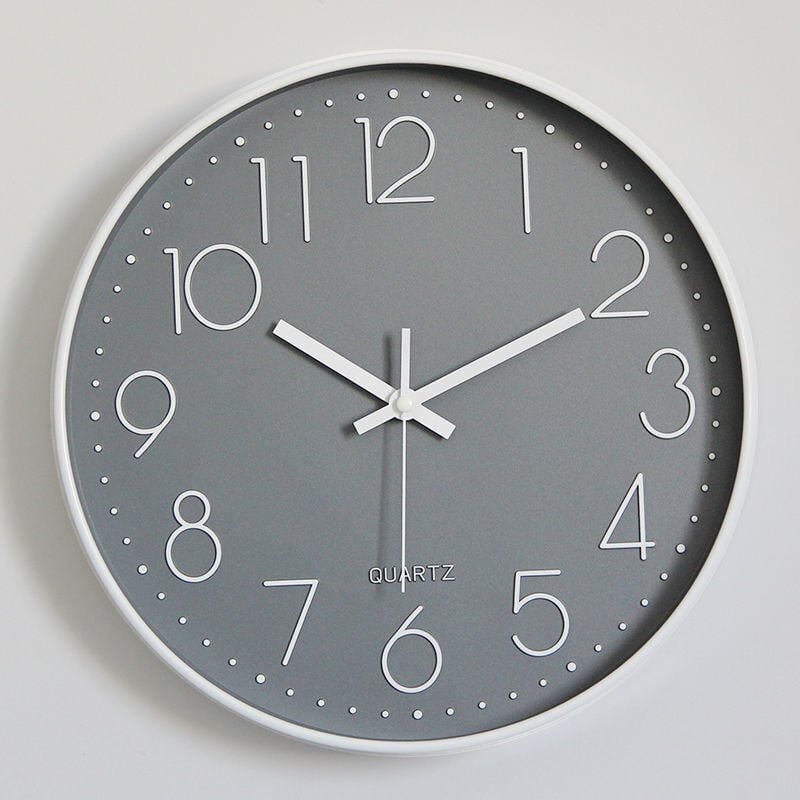Linghhang - Moderne, leise, nicht tickende Wanduhr, stumme, geräuschlose Wanduhr für Schlafzimmer, Küche, Wohnzimmer – Grau, 30 cm