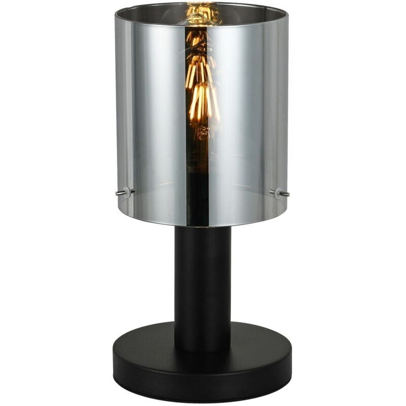Sardo - Moderne Tischlampe Schwarz 1 Leuchte mit Smoky Shade, E27 - Italux