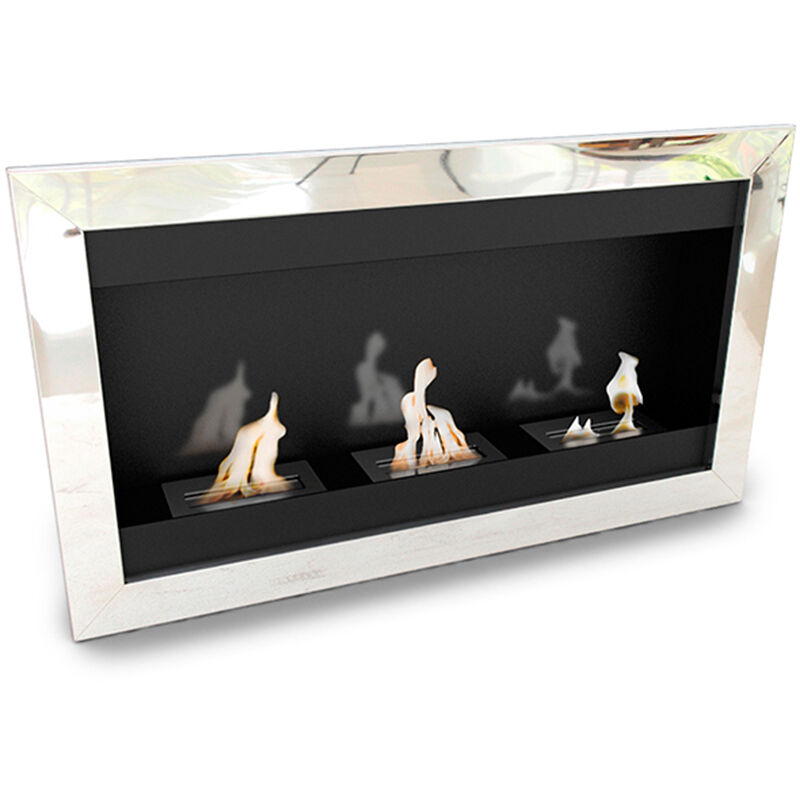 Moderner Ethanol-Wandkamin - VPF-FD51S-CHROM Spiegel