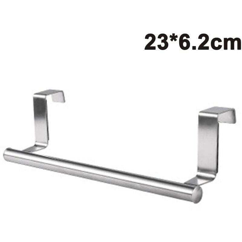 Moderner Handtuchhalter mit Haken für Bad und Küche, Handtuchhalter aus gebürstetem Edelstahl auf Schrank 23 × 6,2 cm
