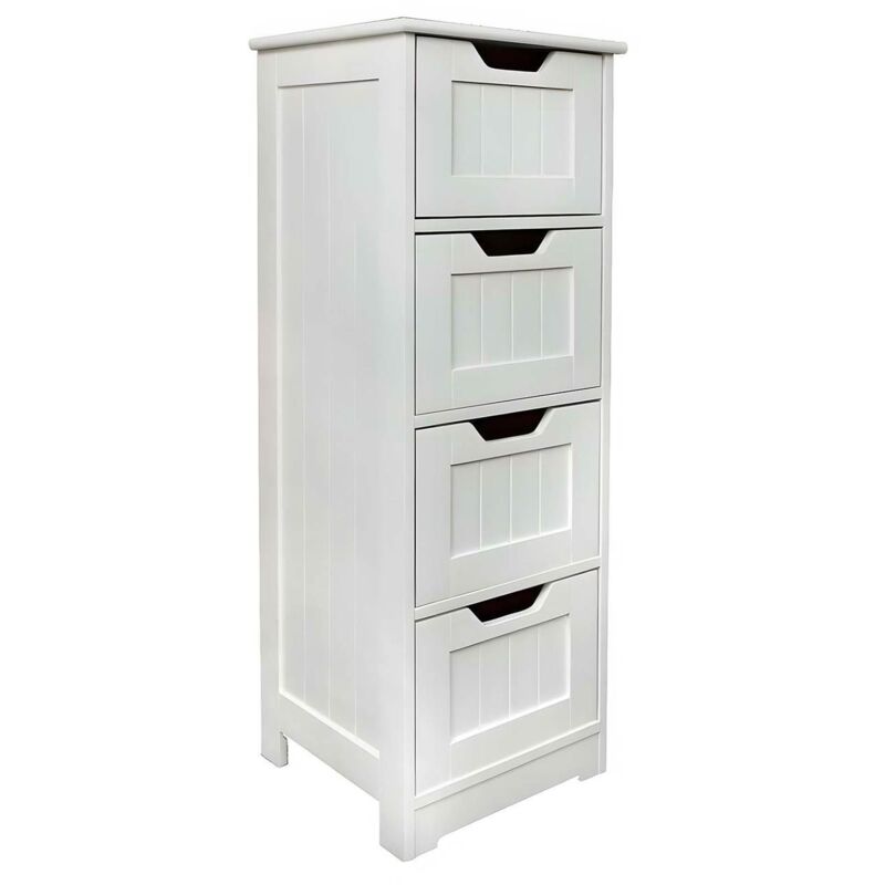 Moderner, schmaler, weißer Badezimmerschrank für Kosmetik und Accessoires, 30x30x81 BR2We