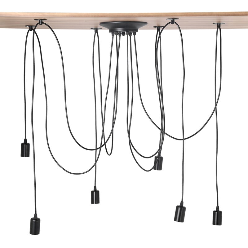 Moderner und Retro-Kronleuchter, Pendelleuchte, 6-armige Hängeleuchte, DIY, kreativer, verstellbarer Spinnen-Kronleuchter, 2 m, Vintage-Deckenlampe