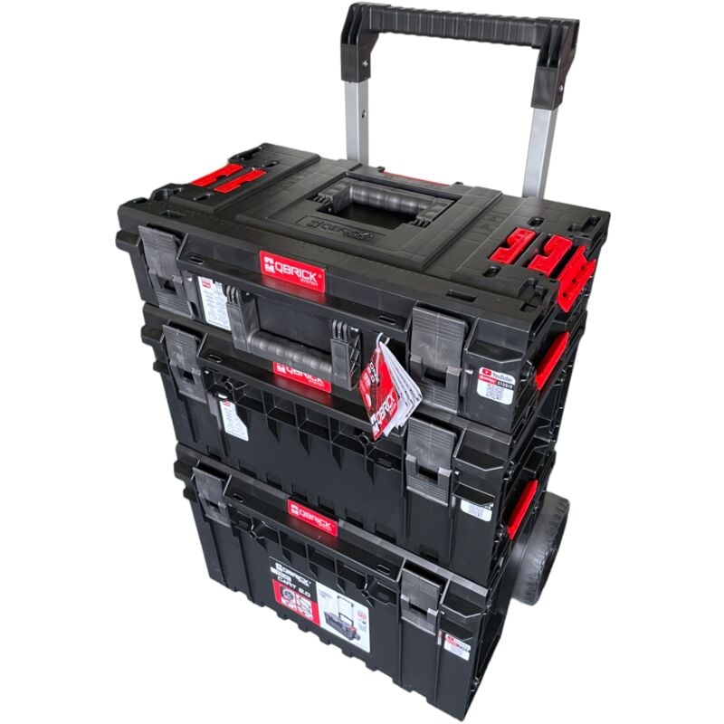 System one 2.0 Vario Set Nr. 1 Werkzeugwagen Set + one 200 2.0 Vario + one 350 2.0 Vario + one Cart 2.0 IP66 105,4 l 640 x 440 x 900 mm - Qbrick