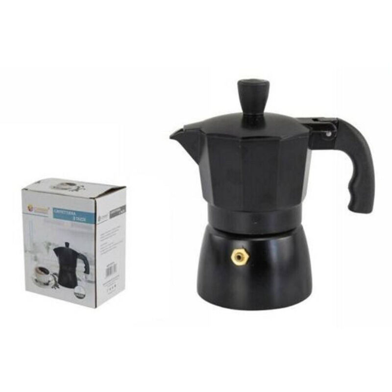 Trade Shop Traesio - Trade Shop - Moka Kaffeemaschine Espressomaschine Mattschwarz Größe 3 Tassen -