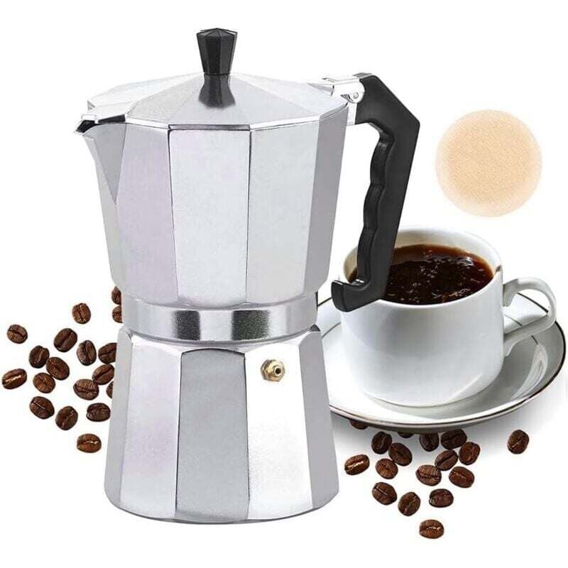 Odipie - Moka-Kanne, italienische Kaffeemaschine für 6 Tassen, italienische Espresso-Kaffeemaschine, italienische Moka-Kaffeemaschine, für Gas- und