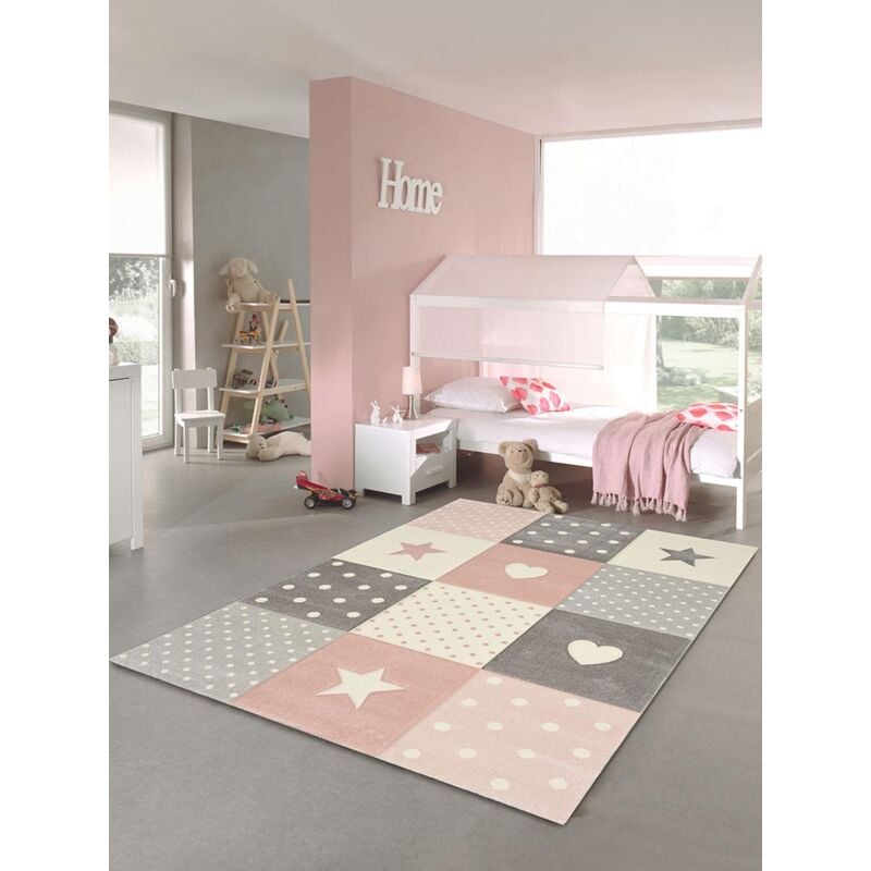 the carpet Monde Kids Moderner Weicher Kinderteppich, Weicher Flor, Pflegeleicht, Farbecht, Rosa, 080 x 150 cm
