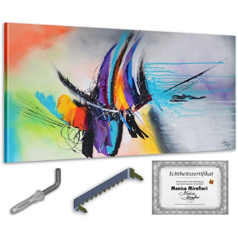 Monica Mirafiori I 100% HANDGEMALT I Gemälde Abstracte 140x70cm Gemälde Handgemalt Acrylgemälde Sehr großes Acrylbild I Moderne Kunst I Kunstbilder