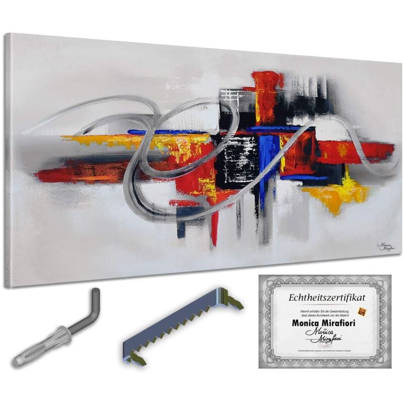 Monica Mirafiori I 100% HANDGEMALT I Gemälde Abstrakt 140x70cm Gemälde Handgemalt Acrylgemälde Sehr großes Acrylbild I Moderne Kunst I Kunstbilder