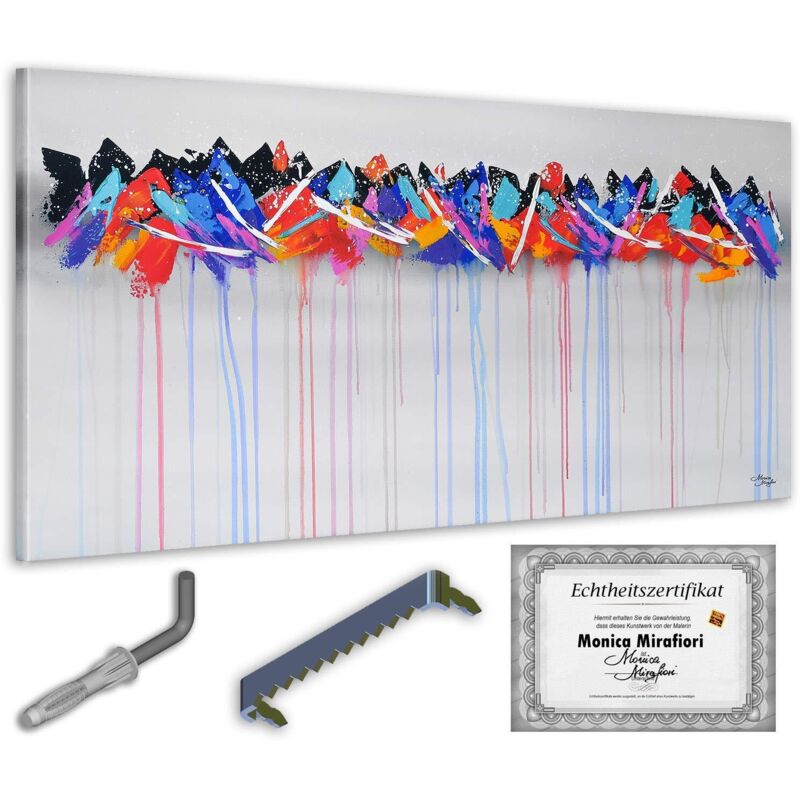 Monica Mirafiori I 100% HANDGEMALT I Gemälde Evolution 140x70cm Gemälde Handgemalt Acrylgemälde Sehr großes Acrylbild I Moderne Kunst I Kunstbilder
