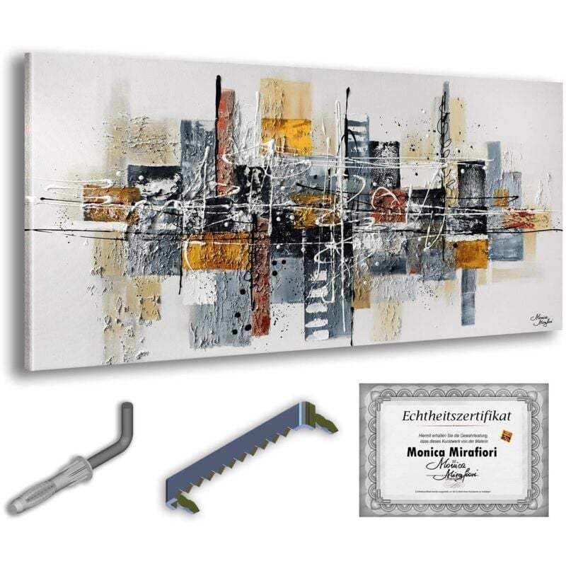 Monica Mirafiori I 100% HANDGEMALT I Gemälde Geheimnis 140x70cm Gemälde Handgemalt Acrylgemälde Sehr großes Acrylbild I Moderne Kunst I Kunstbilder