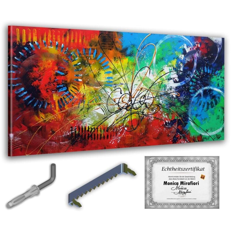 Monica Mirafiori I 100% HANDGEMALT I Gemälde Hoffnung 140x70cm Gemälde Handgemalt Acrylgemälde Sehr großes Acrylbild I Moderne Kunst I Kunstbilder
